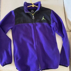 Air Jordan Jacket Boys Size M 10 12 Years Black Purple Jump Man Logo Fleece Zip